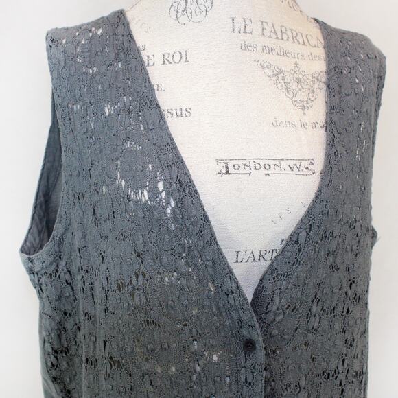 CMC Color Me Cotton Art to Wear Gauze shirt top tunic vest lace Small Made USA - Picture 2 of 7